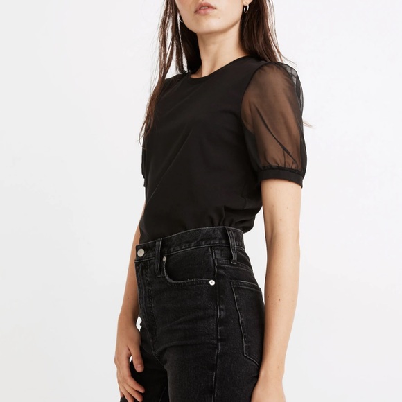 Madewell Tops - Madewell Sheer-Sleeve Shirt